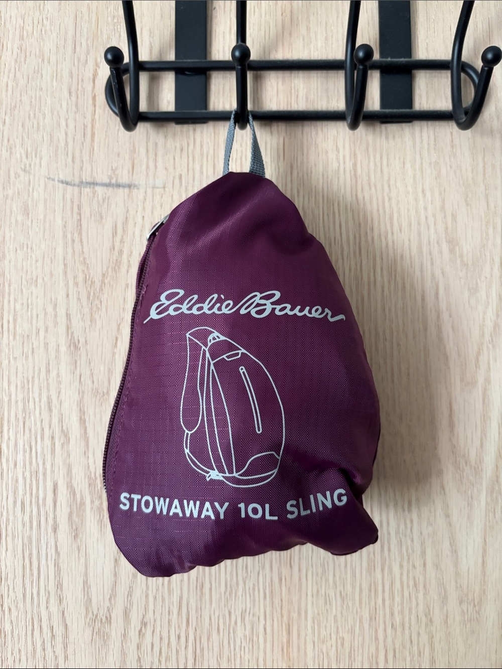 Eddie Bauer Purple Stowaway 10L Sling with Gray Strap - Picture 5 of 5